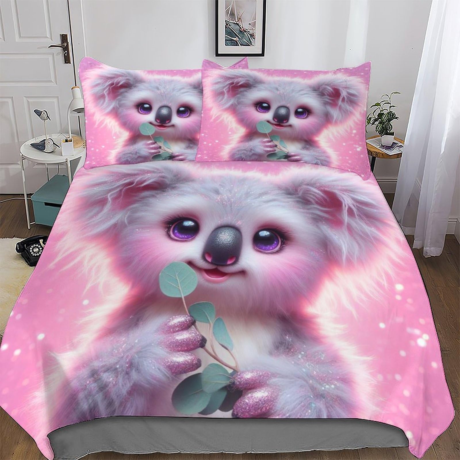 Ensemble de housse de couette koala ultra doux en microfibre de qualité supérieure 220x240