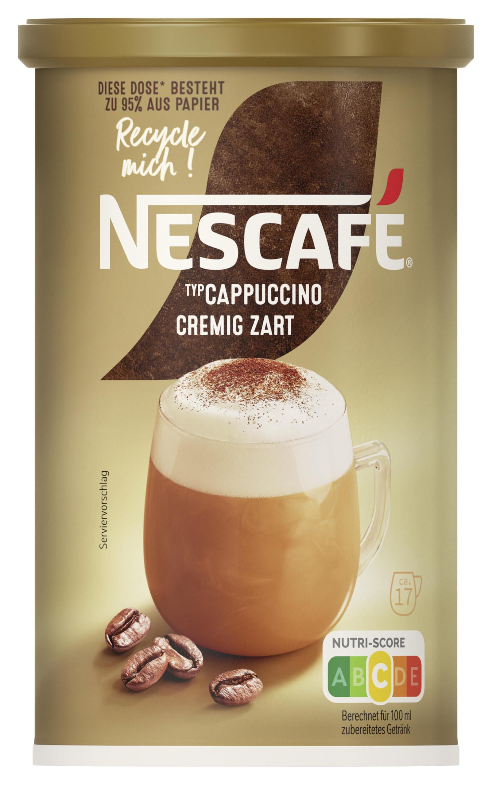 NESCAFÉ GOLD Typ Cappuccino Cremig Zart, Getränkepulver aus löslichem Bohnenkaffee, cremiger Geschmack & intensives Aroma, koffeinhaltig, 1er Pack (1 x 250g)