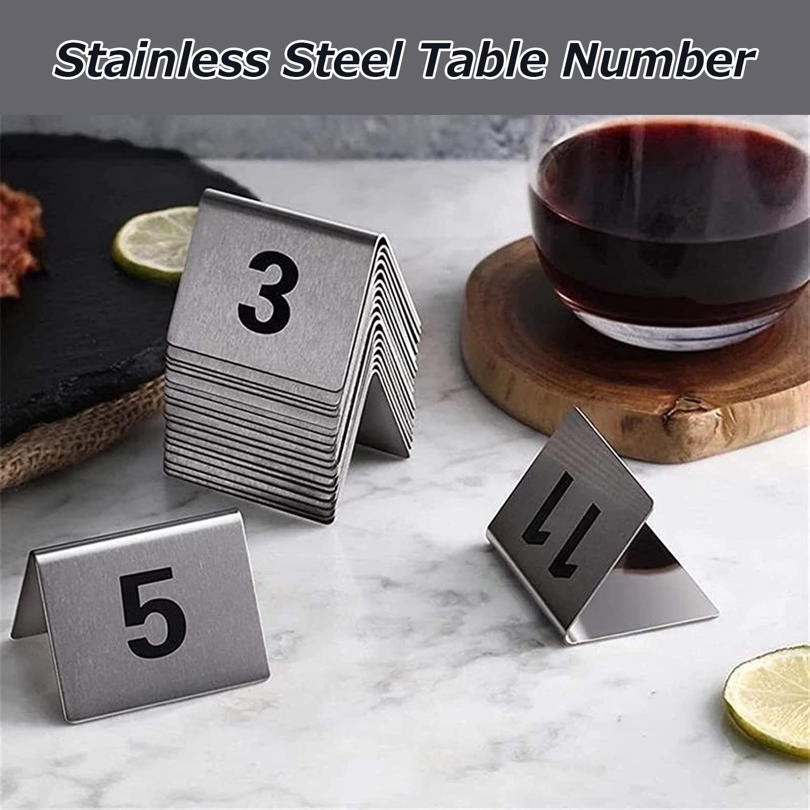 Tischnummern für Hochzeiten, 1-50 1-100 Tischnummernständer aus Edelstahl im Zeltstil für Bankette uus Edelstahl im Zeltstil für Bankette und Restaurants/1 bis 100/5 * 4 cm/1 bis 50/5 * 4 cm