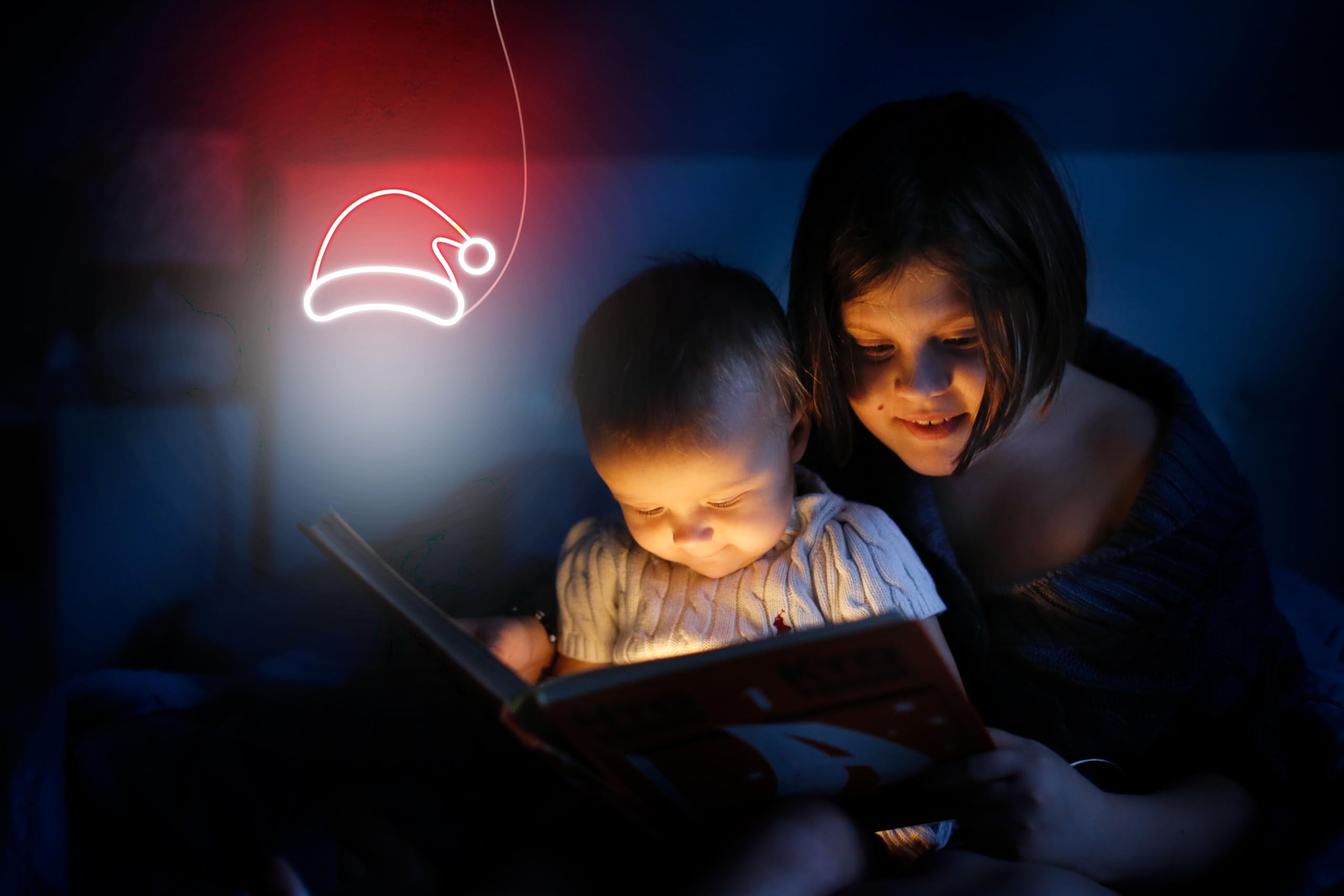 ADVPRO Letrero de neón LED de silicona flexible con sombrero de Navidad, rojo y amarillo, st16s66-fnu0141-ry