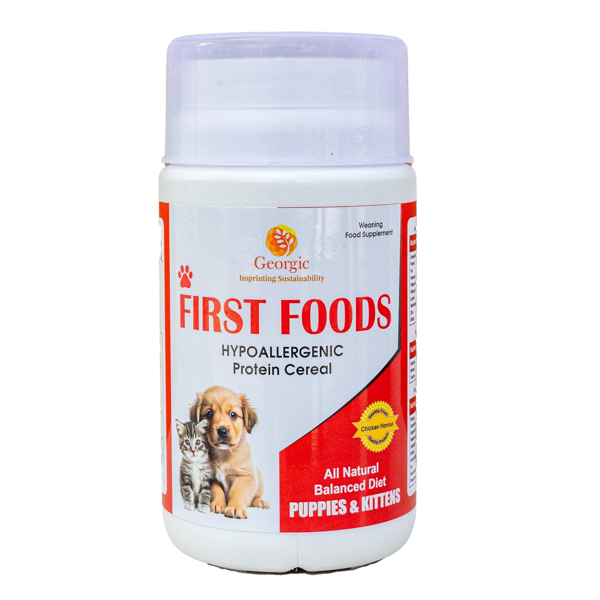 Georgic First Foods Hypoallergenic protein Cereal Better Food, Better Health For Future Champs | Daily Food for Puppies & Kittens | with Probiotics & Natural Ingredients | New Pack (300 g) (B0CZHWSGM7) Amazon Price History, Amazon Price Tracker