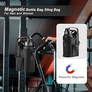 ZRCXYSV Magnetic Gym Bag Sling Bag for Men/Women,Magnet Water Bottle Gym Bag Company,Cross Body Water Bottle Holder Bags for Travel, Work and Sports,Gym Accessories