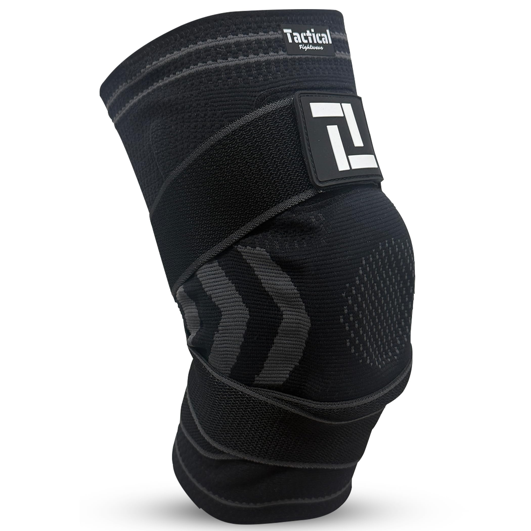 Tactical Fightwear Genouillère - Attelle de Sport pour Jiu Jitsu, MMA & Fitness - Genouillère avec Antidérapante & Double Strap - Unisexe - Taille XL