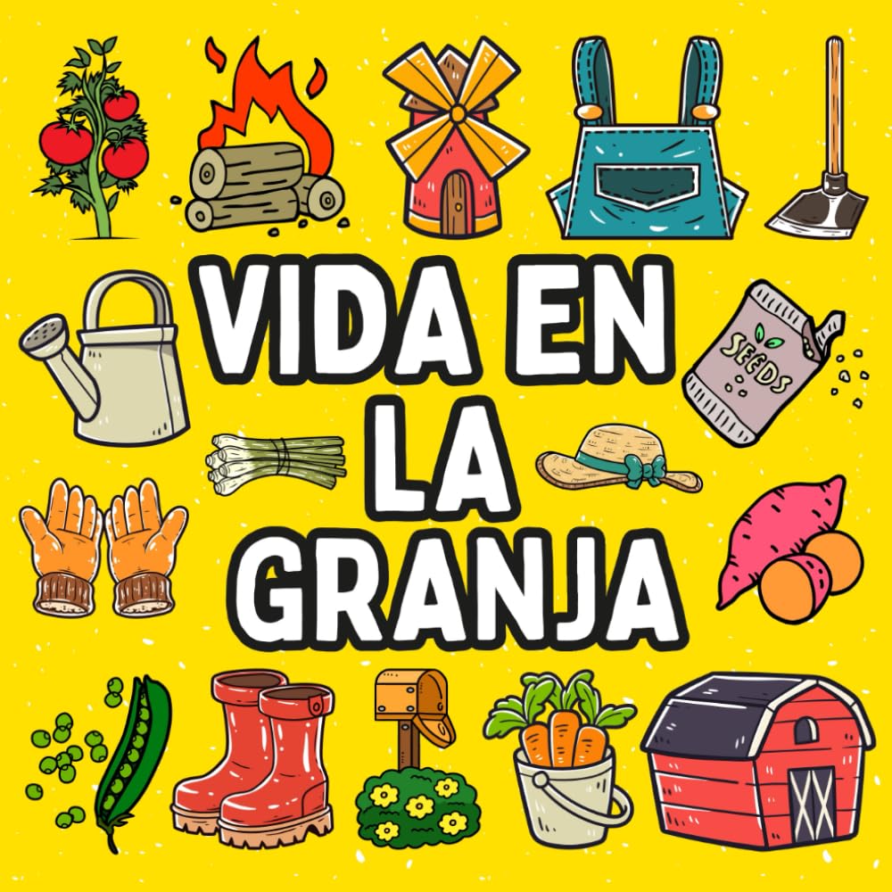 Vida en la Granja Libro de Colorear: Diseños Gruesos y Fáciles para Adultos y Niños