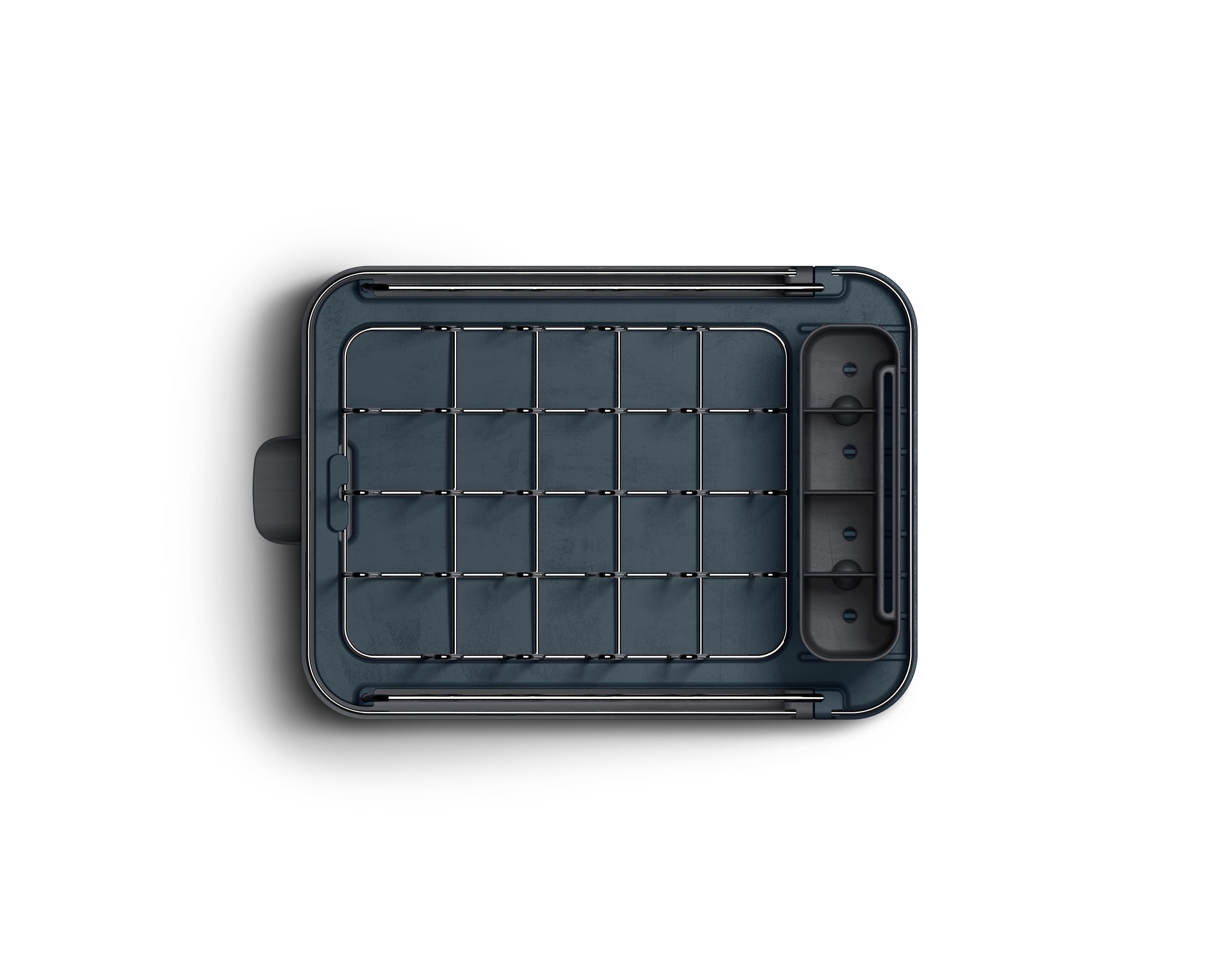 Joseph Joseph Extend Slim Steel Expandable Compact Dish Drainer Rack With Removable Cutlery Holder, Swivel Draining Spout, Grey - Image 4