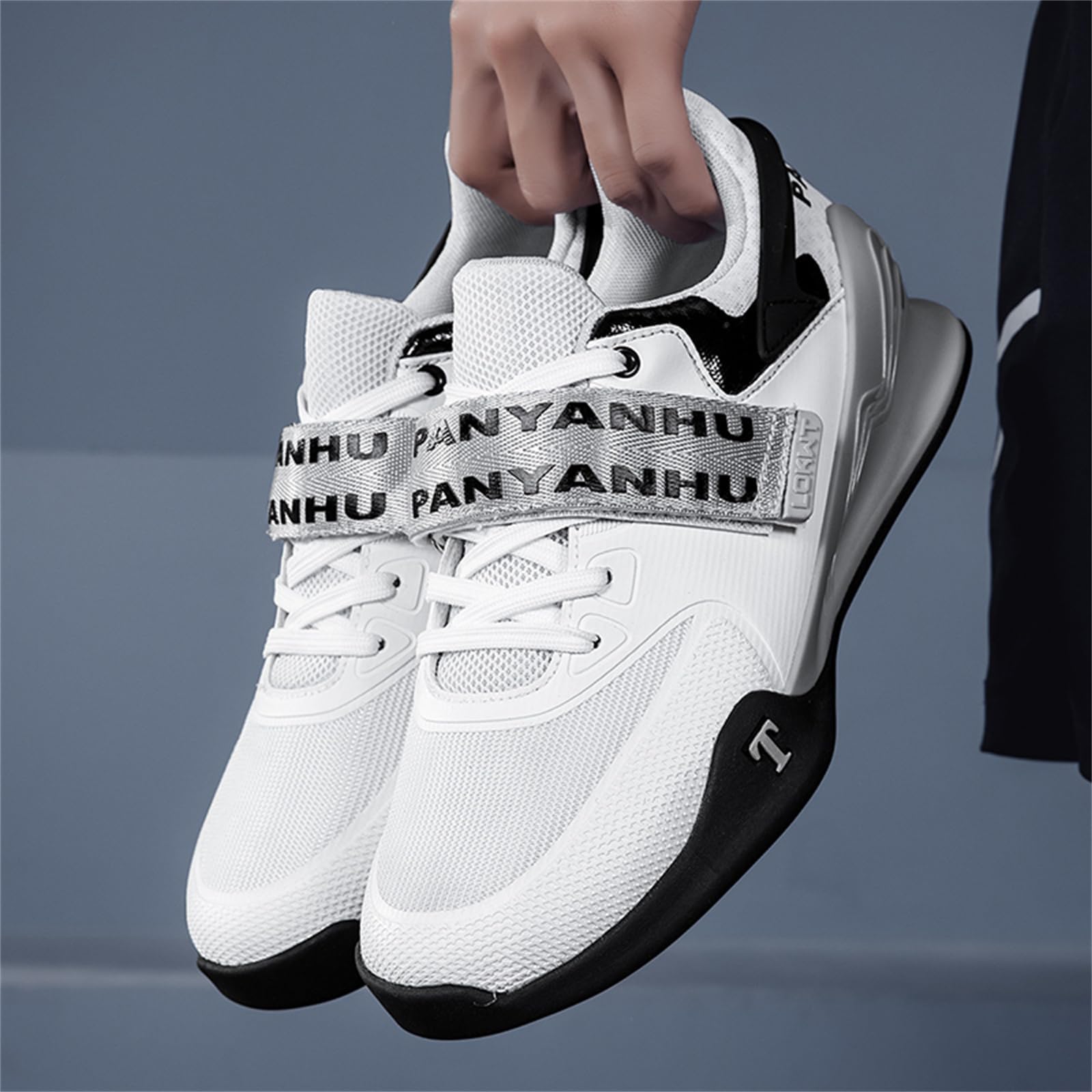 Baskets De Fitness Musculation Unisexes, Montante, Chaussures D'haltérophilie Et De Squat, Semelle en Caoutchouc Antidérapante, Chaussures De Musculation Lourde en Caoutchouc