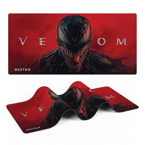 BESTOR Extended Gaming Mouse Pad 90x45cm Large Deskmat – Ultra Smooth Speed Surface with Stitched Edges, Anti-Slip Rubber Base, 3-Layer Premium Build, Non-Slip Keyboard & Mouse Mat for Gaming