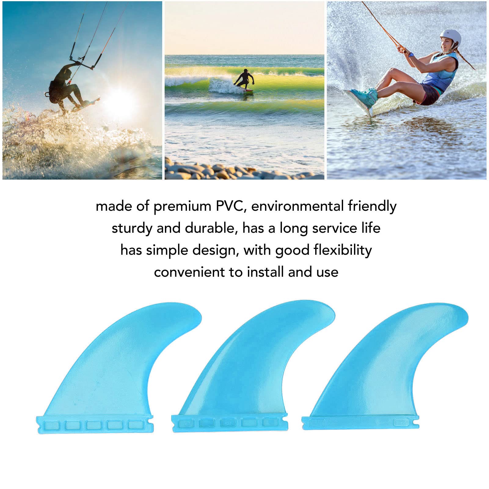 3 Pinne Per Tavola Da Surf In PVC - Propulsori Per SUP E Tavole Lunghe, Ricambio, 4 Colori Opzionali - Foto 6