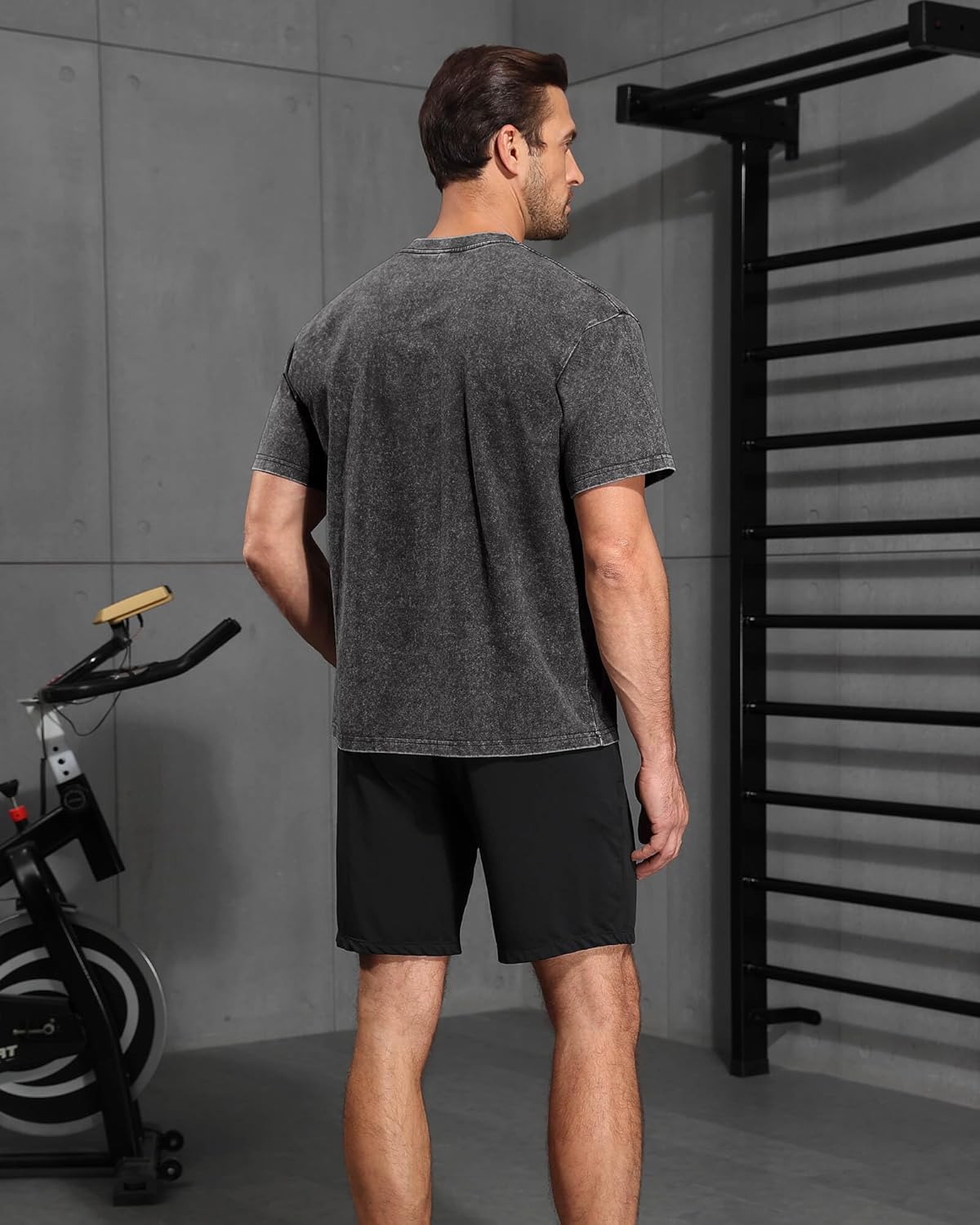 Mens Acid Wash T-Shirt Oversized Unisex Cotton Vintage Tees Short Sleeves Casual Shirt for Men - Image 5