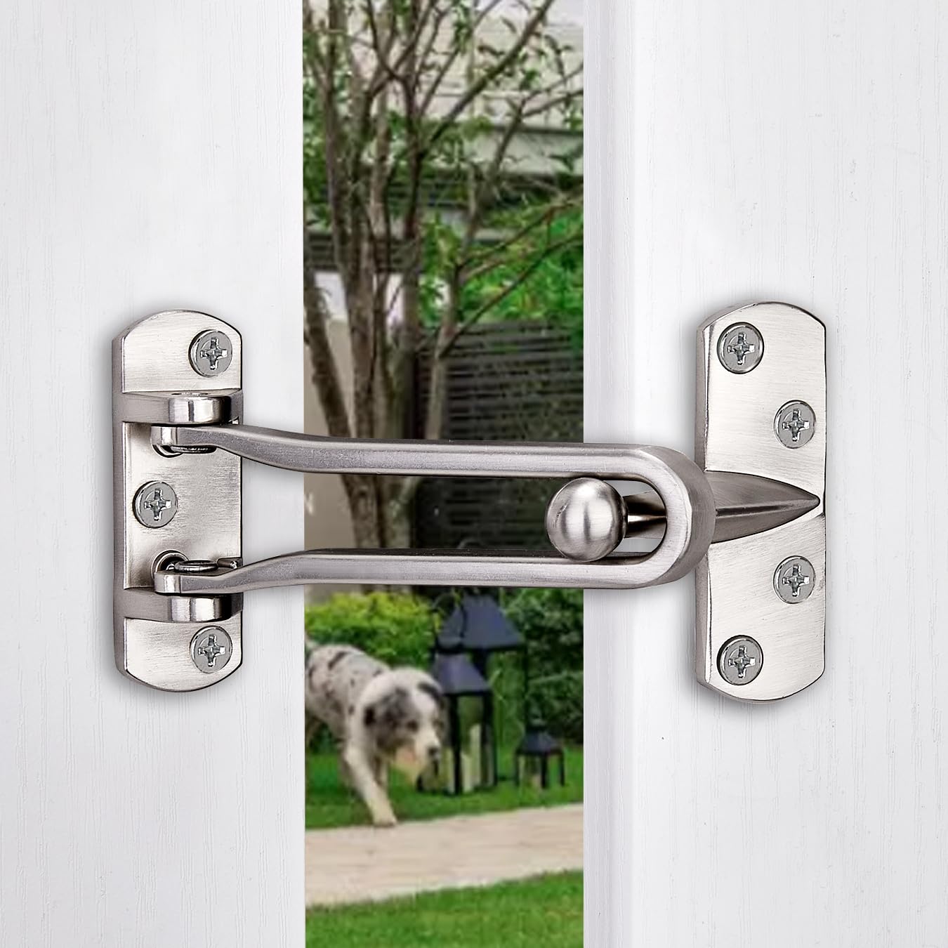 2 Pack Home Security Door Lock,Thicken Solid Swing Bar Door Lock，Inner Door Chain Lock,Enhanced Home Security & Toddler Proofing,Best Safety Device for Home,Hotel,and Apartment (Silvery)