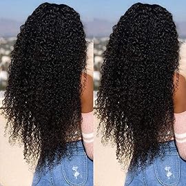 Skouty 26 Inch Kinkycurly Human Hair Wig - 13x4 HD Lace Front, 180 Density, Glueless, Pre-Plucked Brazilian Virgin Hair for Black Women