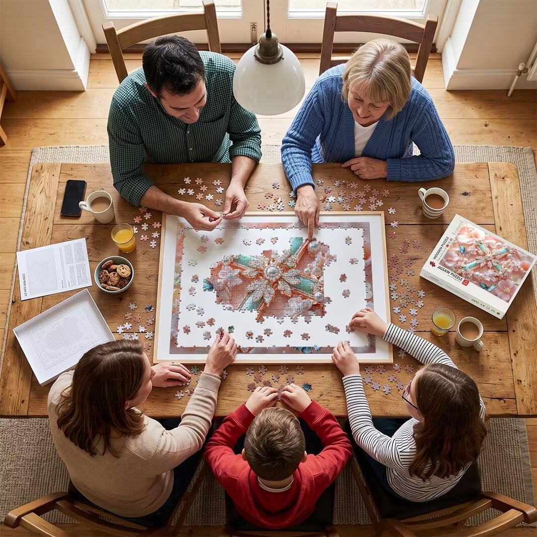 Puzzle 1000 Pezzi, Puzzle Rosa per Adulti, 70x50cm, Compact Box -4460