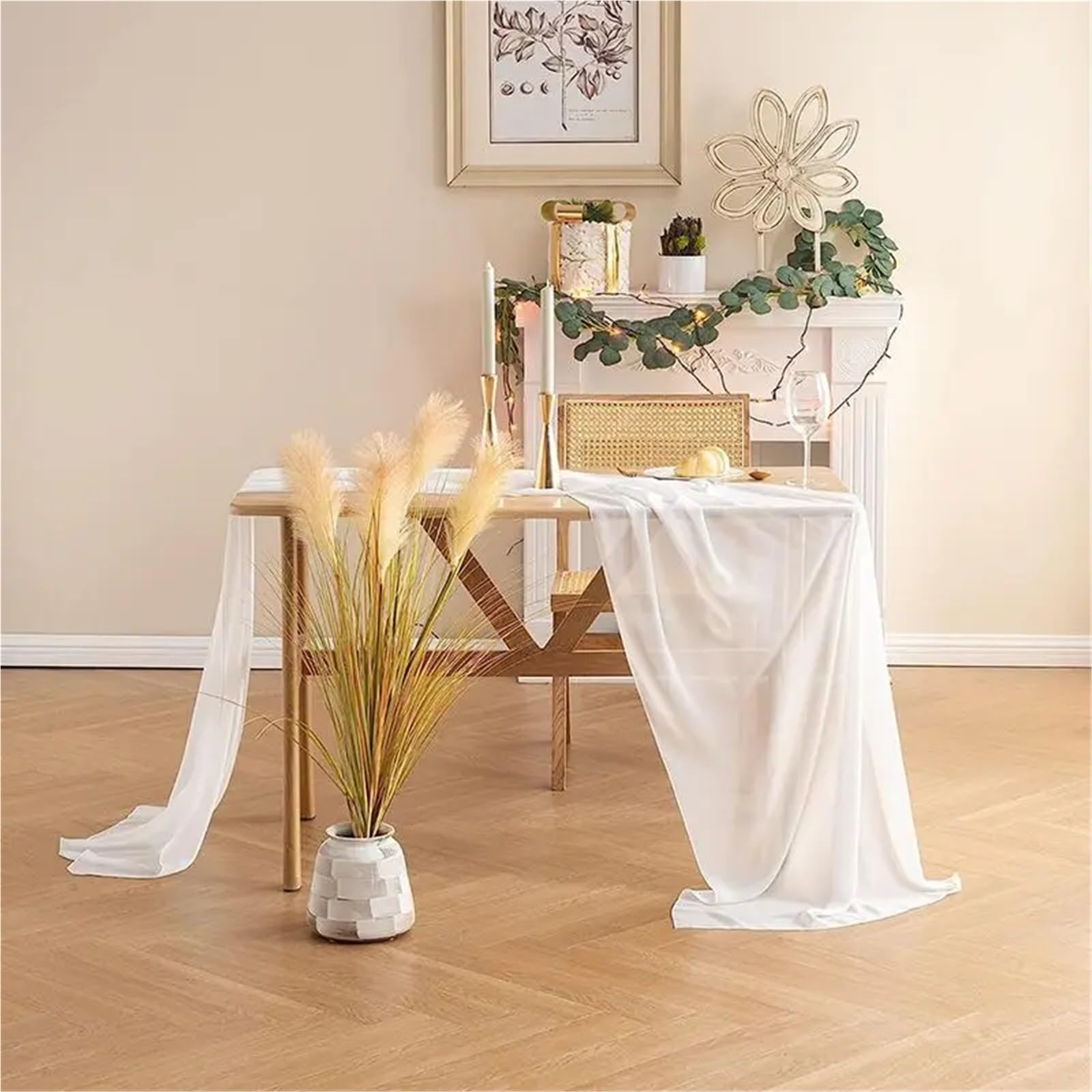 Käsetuch Tischläufer White Chiffon Table Runner Wedding Decoration Birthday Party Christmas Thanksgiving Halloween Events(Rust,70x1000cm)