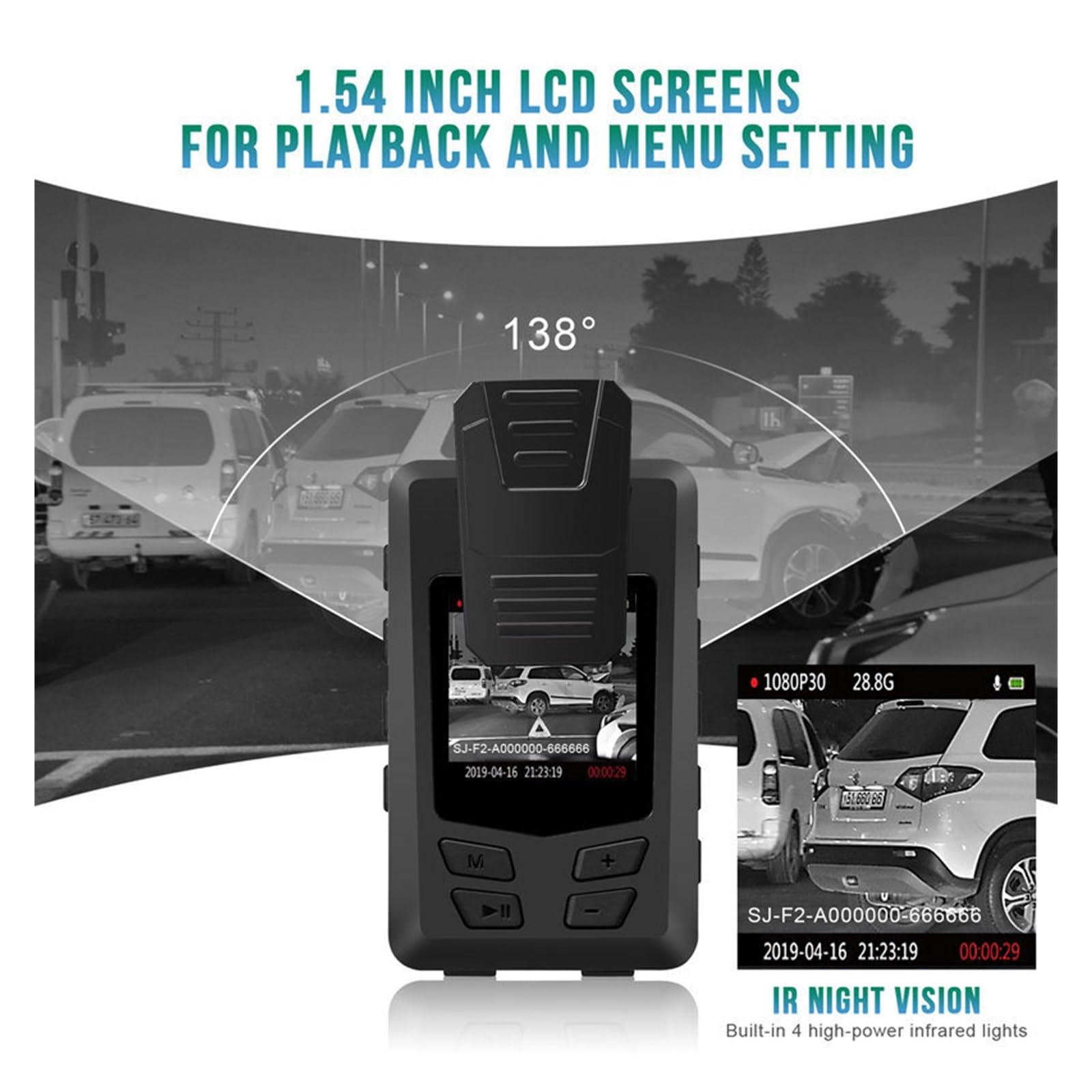 Action Camera Full HD 1080P Registrazione Video Sport Cam Security IR Night Vision Motion Detection Bike Car DV Cattura I Dettagli Con Nitidezza(With 8GB TF Card)