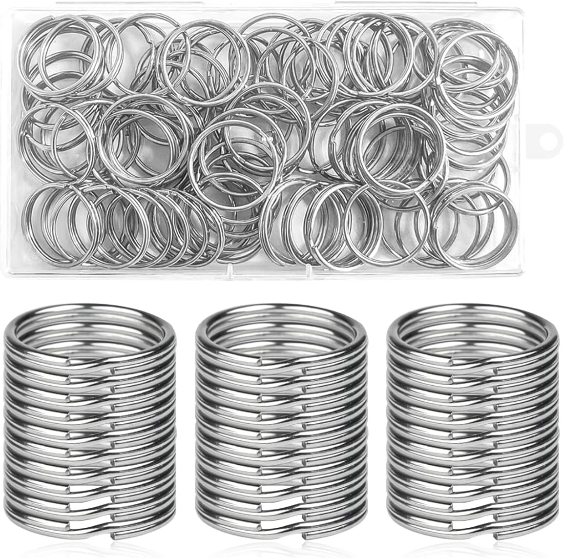 100 Pieces Double Split Rings for Keyrings,30mm Anti Rust Key Ring Hoop