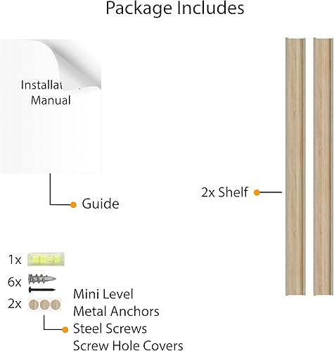 Miniatura 6 de Wallniture Denver - Estantes flotantes de 48 pulgadas para marcos de fotos, decoración de pared, repisa de fotos, sala de estar, decoración de