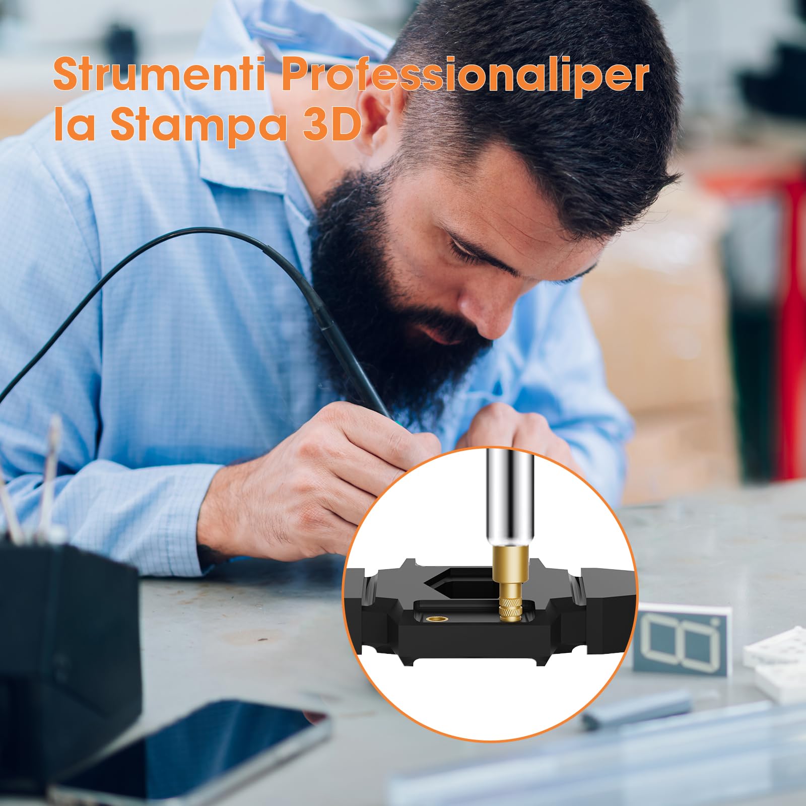 HANGLIFE M3 Inserti Filettati a Caldo con Punte Saldatore Stagno, Inserto Filettato per Componenti di Stampa 3D e Parti in Plastica - Dadi Scanalati Metrici in Ottone (100 Pezzi)