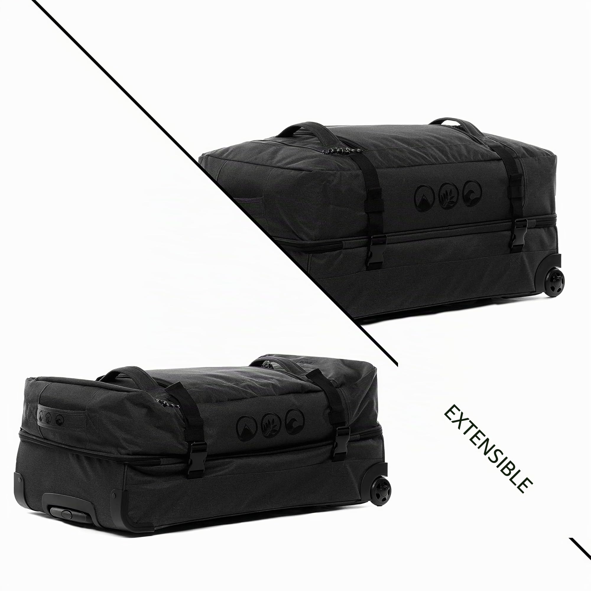 Kane Grand sac de voyage à 2 roulettes 80 cm Valise de sport à roulettes en plastique marin recyclé, XL - 120 l, L, Sac de voyage
