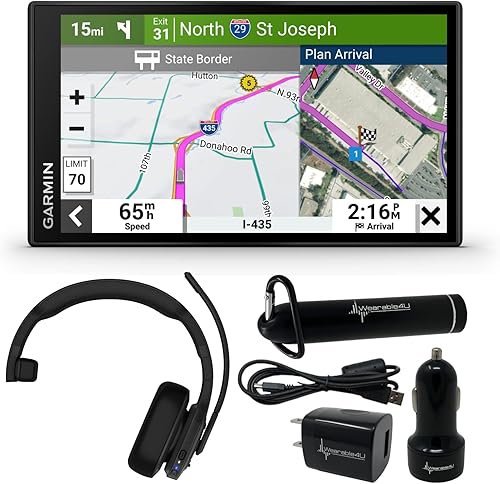 Garmin dzl OTR610, navegador GPS grande y fácil de leer para camión de 6 pulgadas, enrutamiento personalizado para camiones con auriculares Garmin