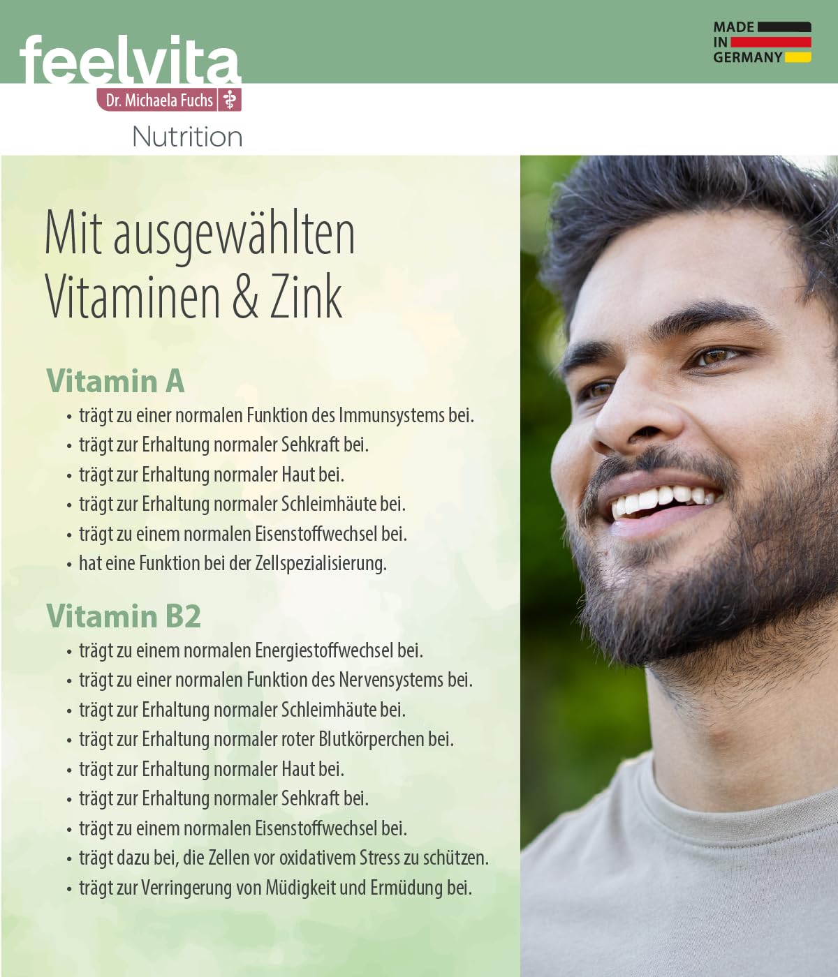 Genius Feelvita Nutrition NADH-Kapseln mit Niacin, Zink, Vitamin A & Vitamin B2- für einen normalen Energiestoffwechsel und zur Verringerung von Müdigkeit- 120 Kapseln, 4-Monatsvorrat, Made in Germany