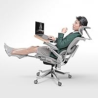 Vista 3 de Hinomi Reposapiés H2 Pro para silla de oficina, reposapiés ergonómico ajustable con espuma viscoelástica, base antideslizante, compatible con silla