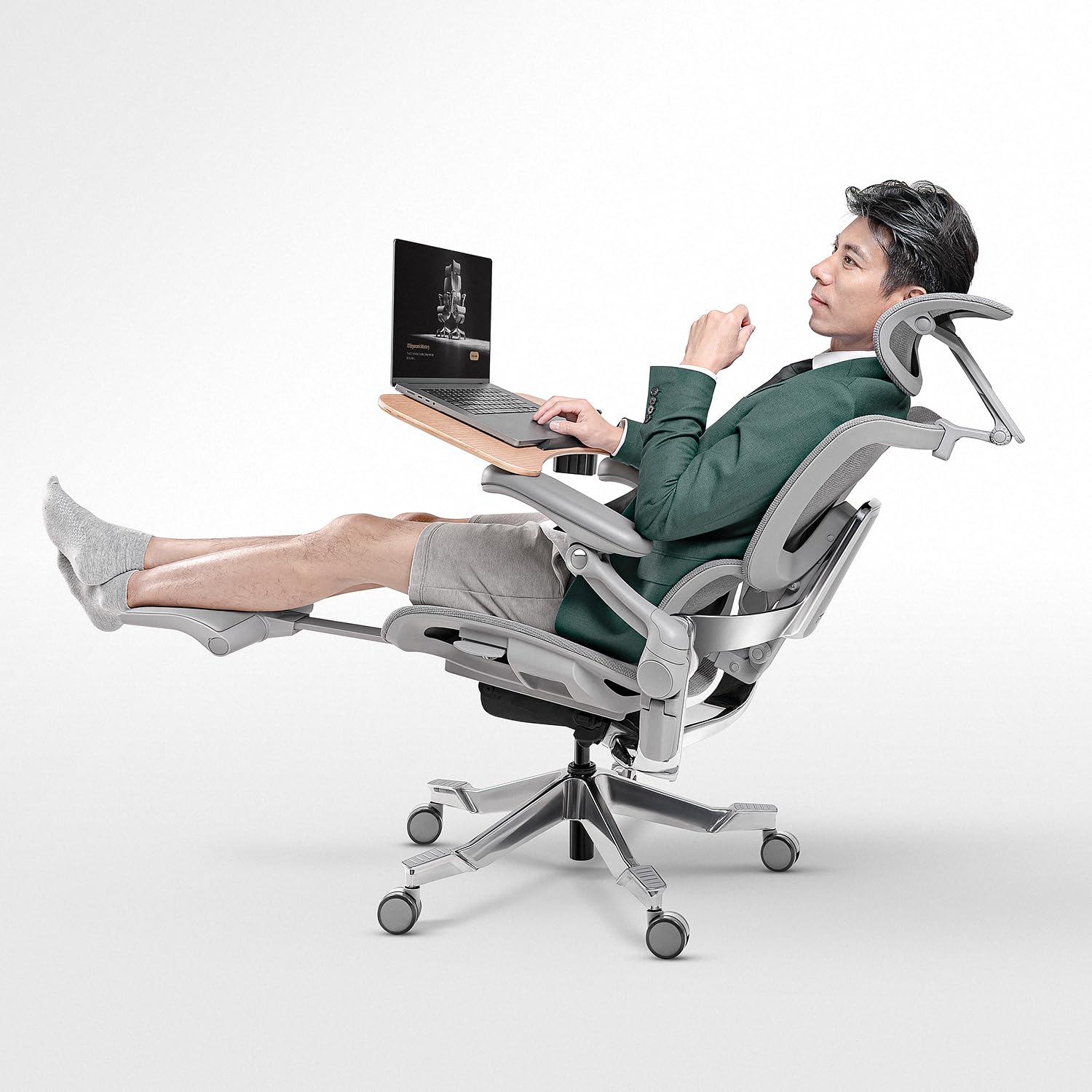 Hinomi H2 Pro Repose-pieds pour Chaise de Bureau - Repose-pieds Ergonomique Réglable avec Mousse Mémoire, Base Anti-Dérapante, Compatible avec les Modèles de Chaise Hinomi X1/X2 (Noir)