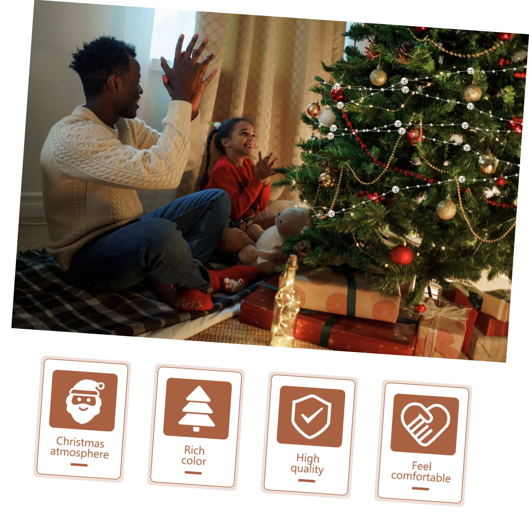 3rollen Perlenkette Mit Goldfarbenen Und Silberfarbenen Elektrischen Beschichtung Dekoration Für Hochzeiten Weihnachtsfeiern Und Handwerksprojekte