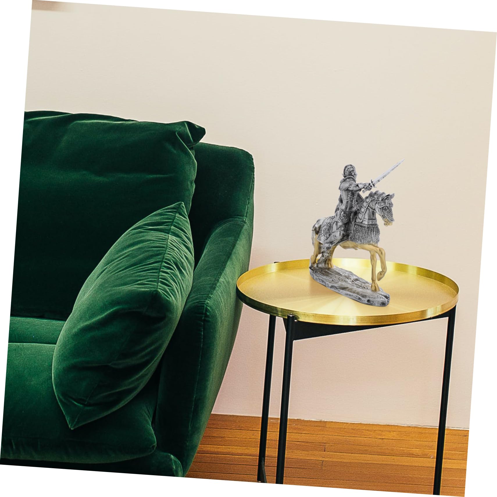 KOMBIUDA Vintage Guard Statue aus Kunstharz in Silber, Detailreich | Tischdeko, Büro und Wohnzimmer, Mittelalterliche Miniatur mit Retro Elegantem Look
