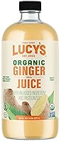 Vista 1 de Lucy’s Family Owned - PERUVIAN Organic 99% Pure Ginger Juice, 34 oz. Glass Bottle (Made From Fresh Pressed)