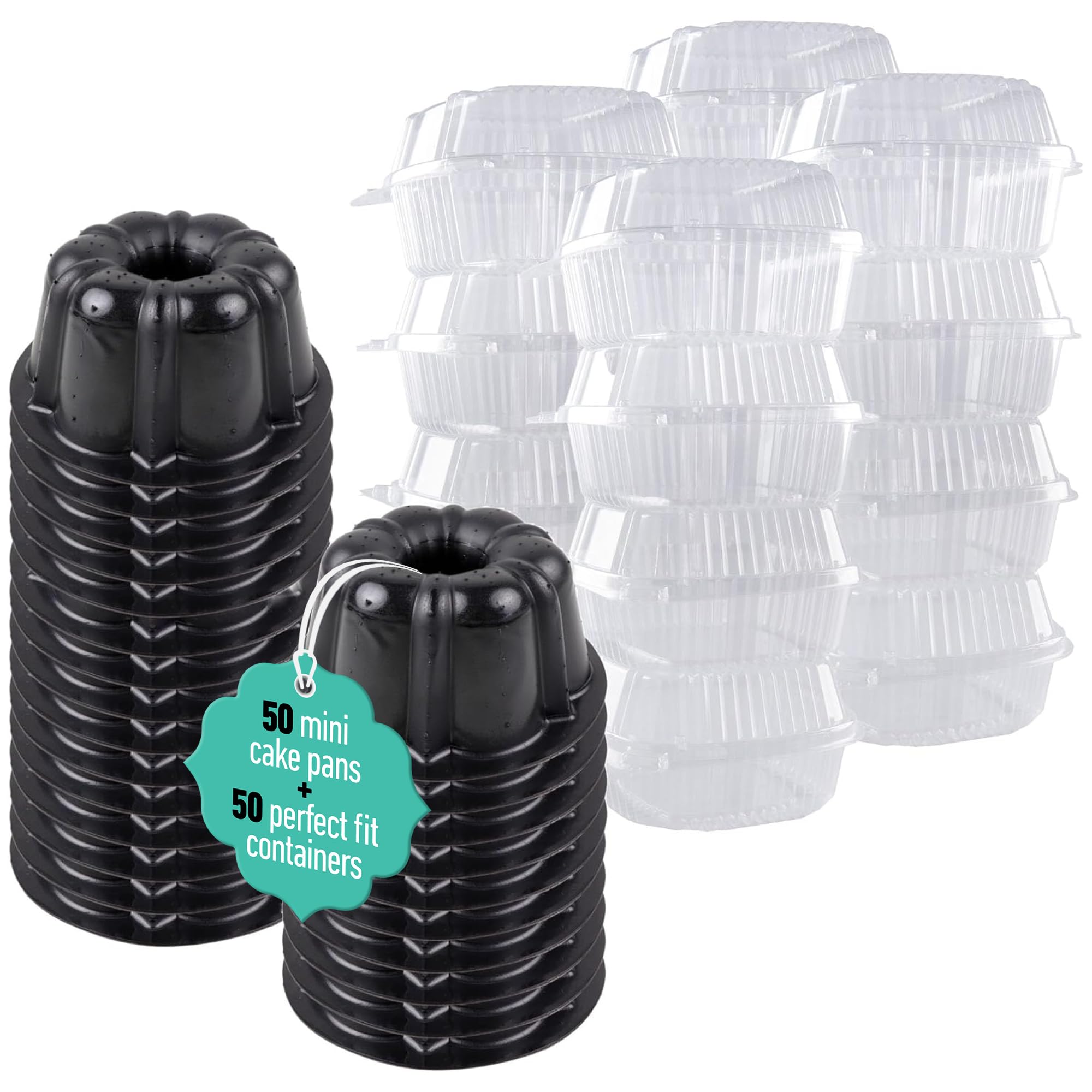 O'Creme Mini molde de plástico para hornear con recipiente, molde para hornear con silicona antiadherente, molde reutilizable para hornear y mucho más, y recipiente transparente con cierre a presión