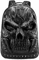 brown leather skull-backpack XUANNIAO 3D PU Leather Skull Backpack - Back Packs Steam Punk Rivet  Personality Travel Bagpack College/High School Bags Bookbag School Computer  Bag Laptop Backpack | Casual Daypacks