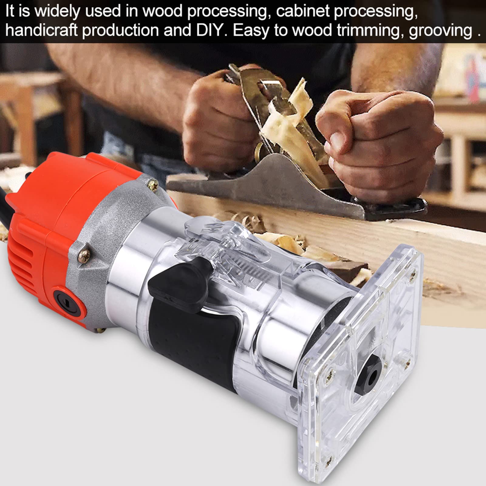 Fresatrice Verticale per Legno Elettrica, 220V 30000R/MIN, Trimmer Manuale per Laminazione, Spina UE