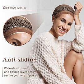 Dreamlover Hair Net for Wig, Brown Mesh Wig Cap for Long Hair, 2 Pieces