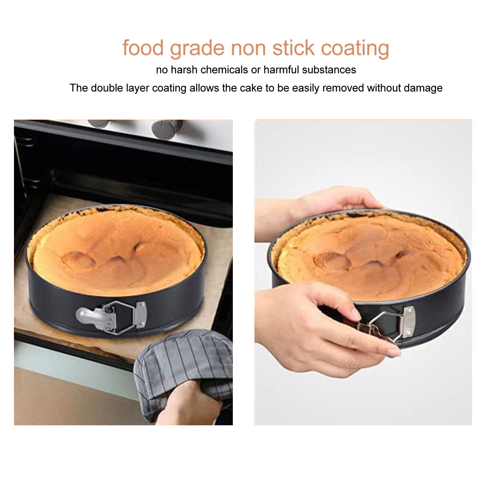 Round Cake Baking Pans, 3Pcs Cake Pan Set, Prevent Sticking Springform Pan with Removable Bottom, Baking Tool for Cheesecake Pizza Bread(18/20/22)