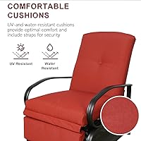 Vista 4 de Patio Tree Sillón reclinable para exteriores 2 piezas ajustable con cojín extraíble color rojo