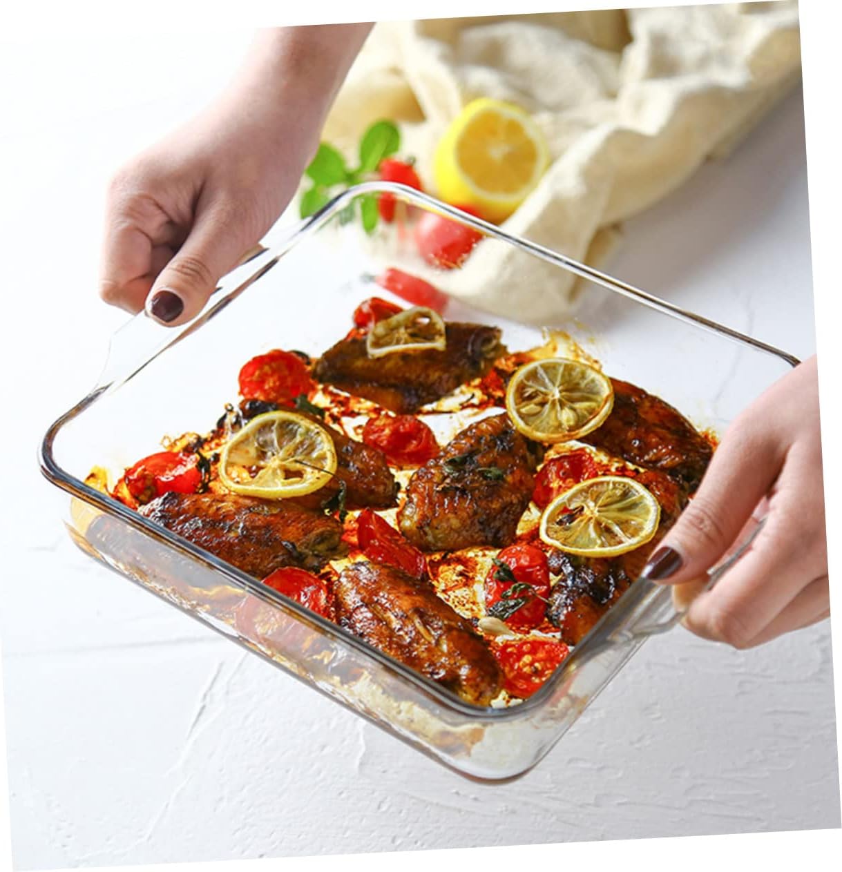 Huge Size Baking Pan Glass Square Baking Pans Holes Non-stick Dishwasher Safe