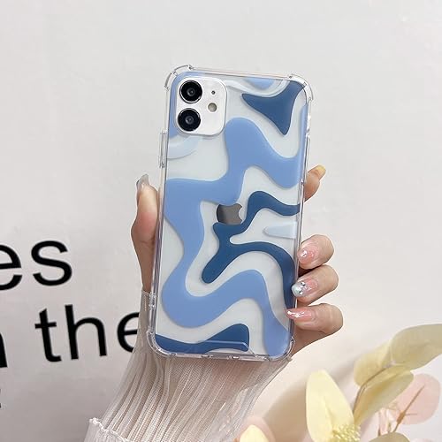 Miniatura 2 de Ginkgonut Funda compatible con iPhone 15 Pro, diseño ondulado simple y simple para mujeres y niñas, funda de TPU suave + protección de policarbonato