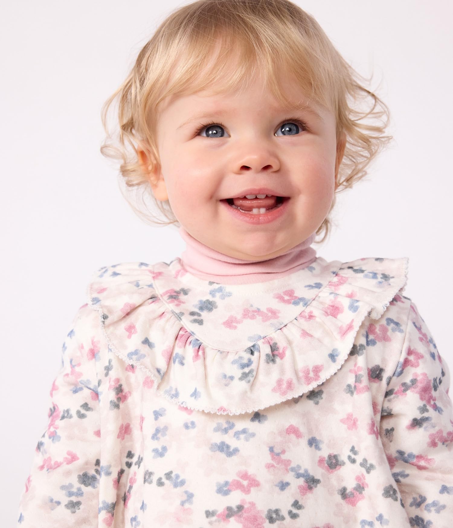 Petit Bateau Robe Bébé en Coton Manches Longues Imprimée Fleurs A0dvl01 Robe Bébé Fille (Lot de 1)