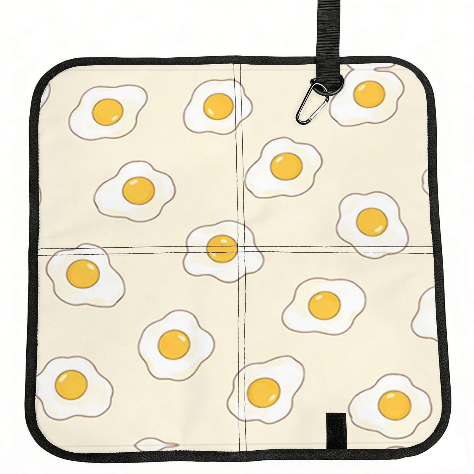 DUYIOKH Egg Whimsy Print Foldable Portable Seat Cushion for World Cup Games, Camping and Outdoor Activities