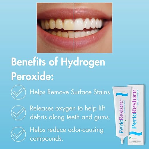 Miniatura 6 de Perio Restore Gel Tubo de 3 onzas Gel de Tratamiento de Limpieza Oral con Peróxido de Hidrógeno al 1,7%. Sabor a Menta