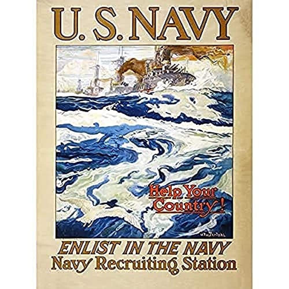 Reuterdahl USA Navy Recruitment WWI War Advert Art Print Canvas Premium Wall Decor Poster Mural