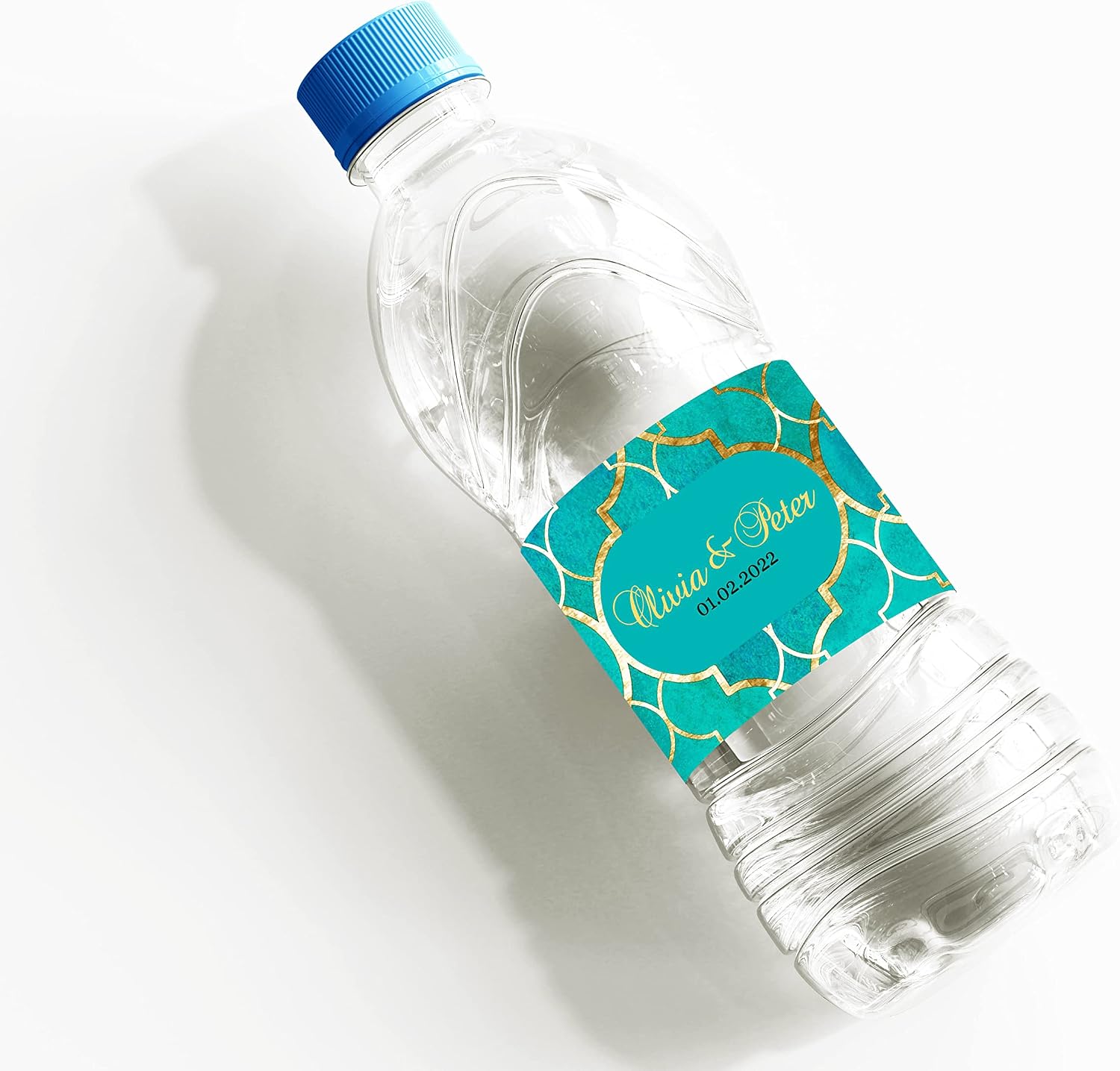 Darling Souvenir Water Bottle Labels - Quarter Foil Print, Print, Easy to Use Party Supplies - Personalized Save The Date Stickers for Water Bottle Ideal Engagement Party, Wedding, Birthday Party