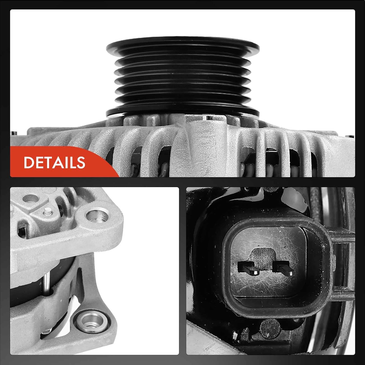 A-Premium Alternator Compatible with Dodge Journey 2009 2010, V6 3.5L, 150Amp 12V 6-Groove Pulley Clockwise, Replace# 04801483AA, 4801483AA