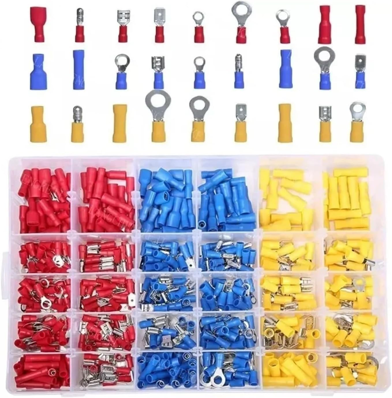480PCS Insulated Cable Connector Electrical Wire Crimp Spade Butt Ring Fork Set Ring Lugs Rolled Terminals Assorted Kit