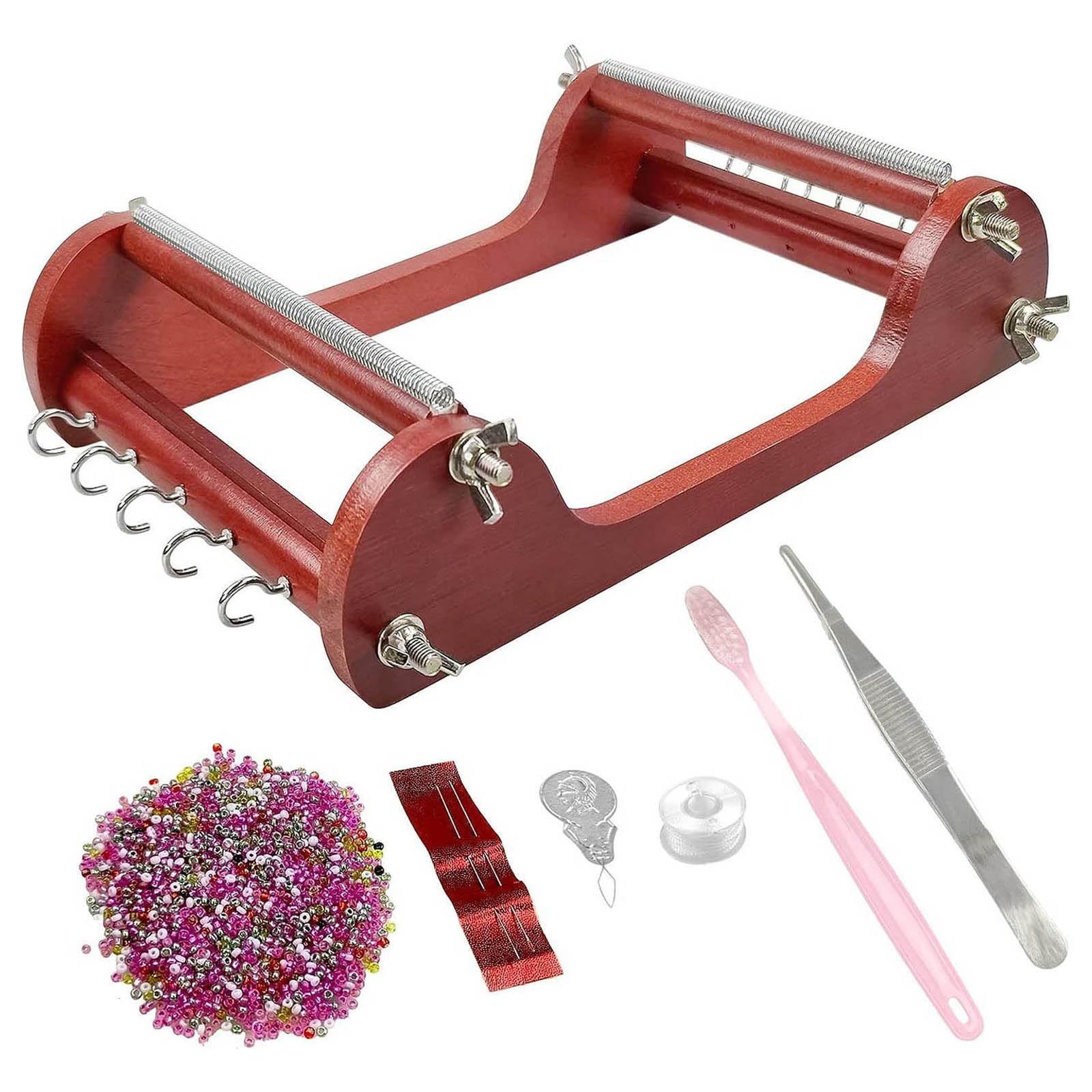 Zdprkqzvz Random Colors Retro Bead Weaving Machine Vintage Wood Beads Classical Jewelry Making Set For Artists Beginner
