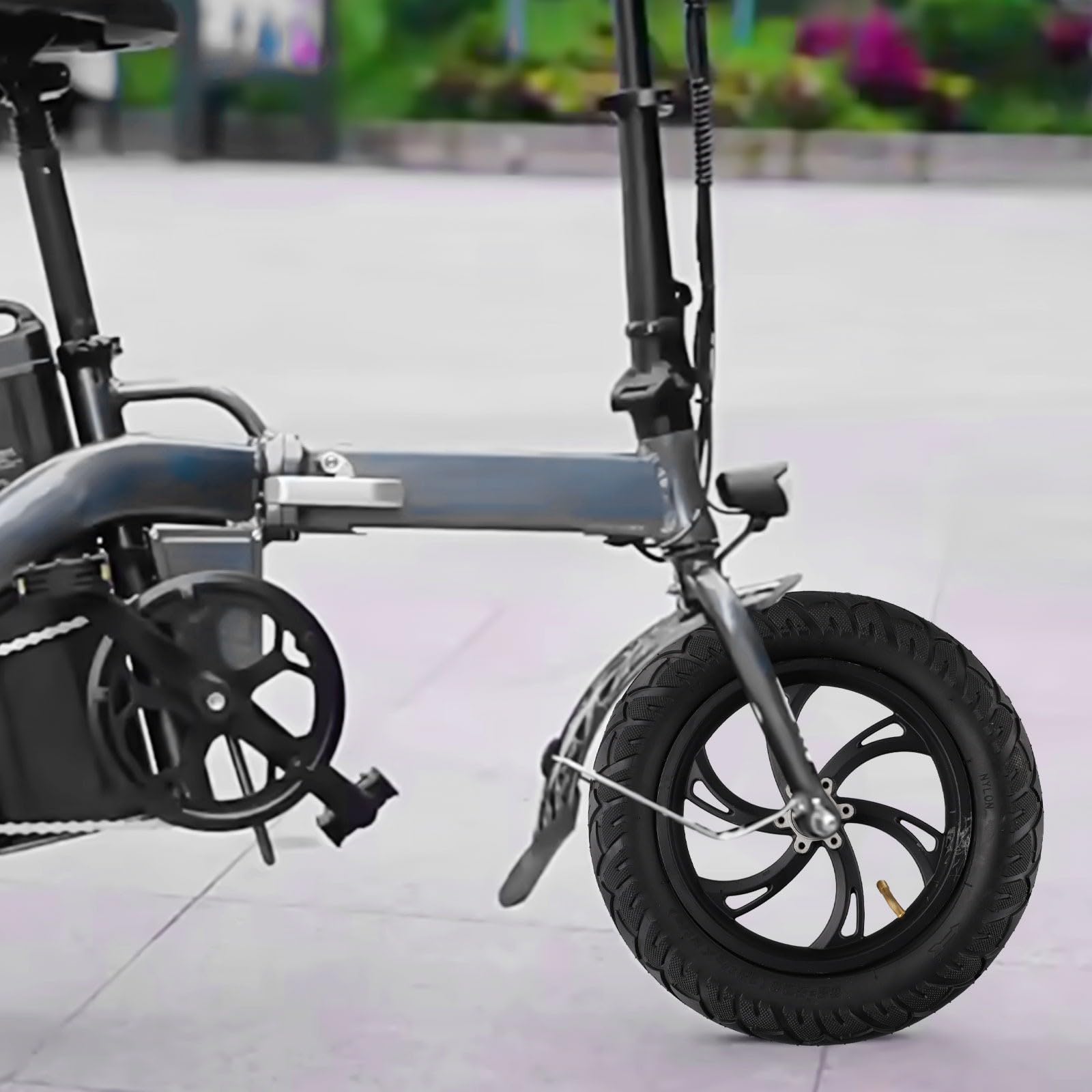 1 confezione da 12 1/2 x 2 1/4 pneumatici per scooter elettrico con freno a disco, ruota anteriore 62-203 in gomma e lega di alluminio mozzo per scooter elettrici pieghevoli uso privato terra nero