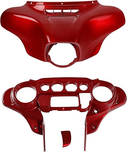 Miniatura 25 de Cubierta del velocímetro Carcasa interior exterior de nido de abeja negro con efecto decolorado CROMO PERSONALIZADO Compatible con Harley Touring