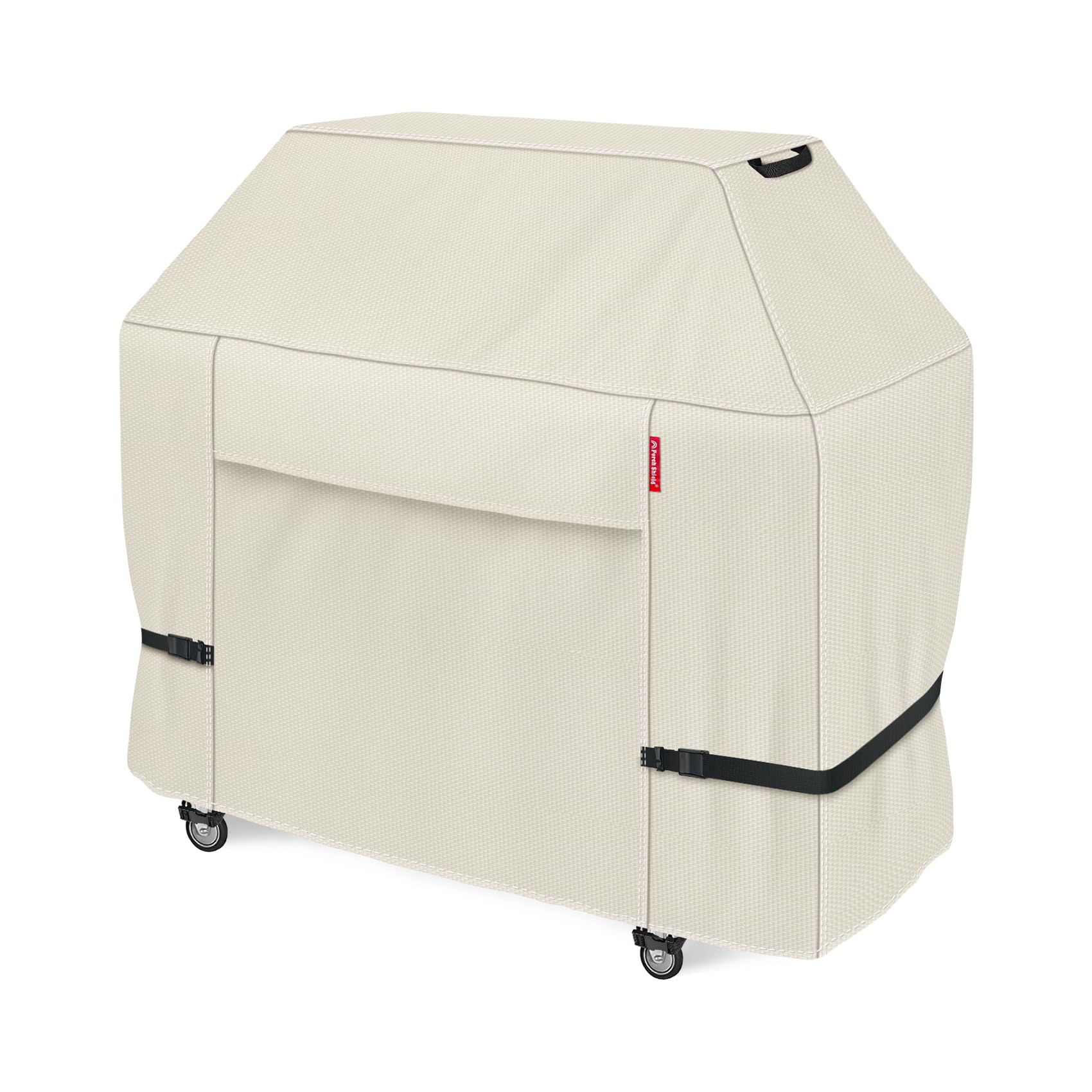 Porch Shield 54W x 24D x 46H inch Premium Gas Grill Cover Up to 52 inch, Waterproof and Fade Resistant 600D BBQ Covers for Weber, Brinkmann, Char-Broil and More, Light Tan