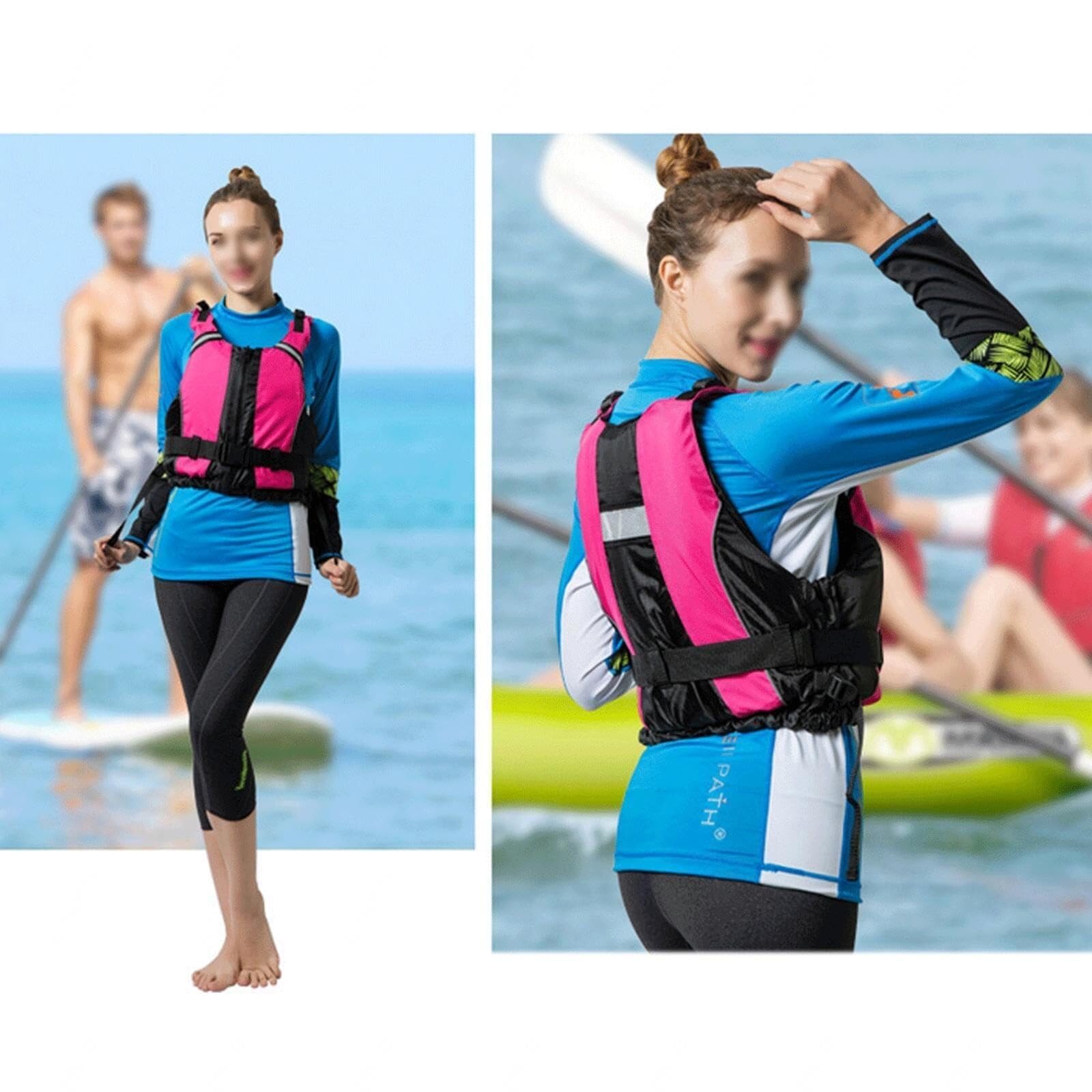 Adult Adjustable Float Jacket Safety Strap Kayaking Swimming Boating Fishing Water Sports Surfing Canoeing Rafting Diving Outdoor Safety Gear High Buoyancy Flotation Aid Vest