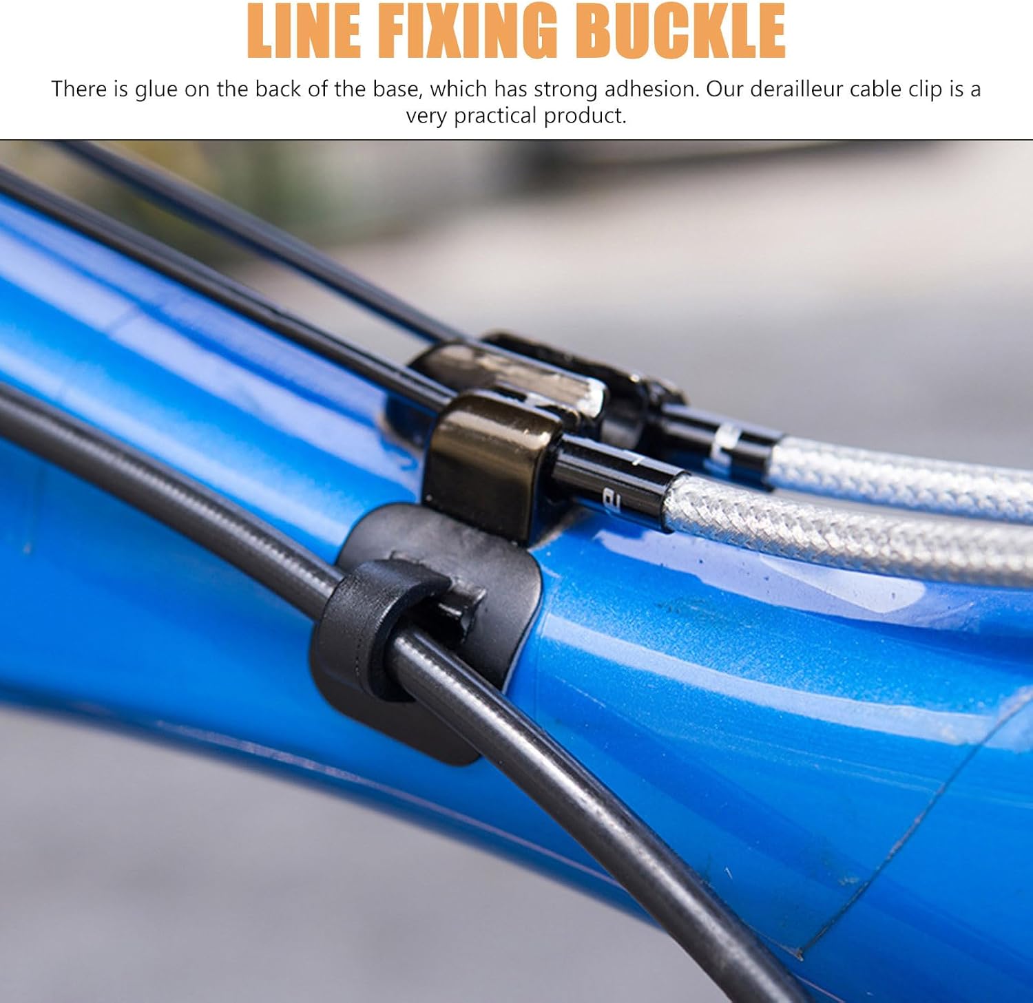 SHOWERORO 8 Sets Plastic Bicycle Cable Clamp with Adhesive Seat for Shifter and Brake Hose Guide, Lightweight and Strong Adhesion, Easy to Carry and Space Saving, Compatible with Road